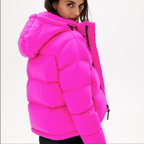 aritzia pink puffer jacket
